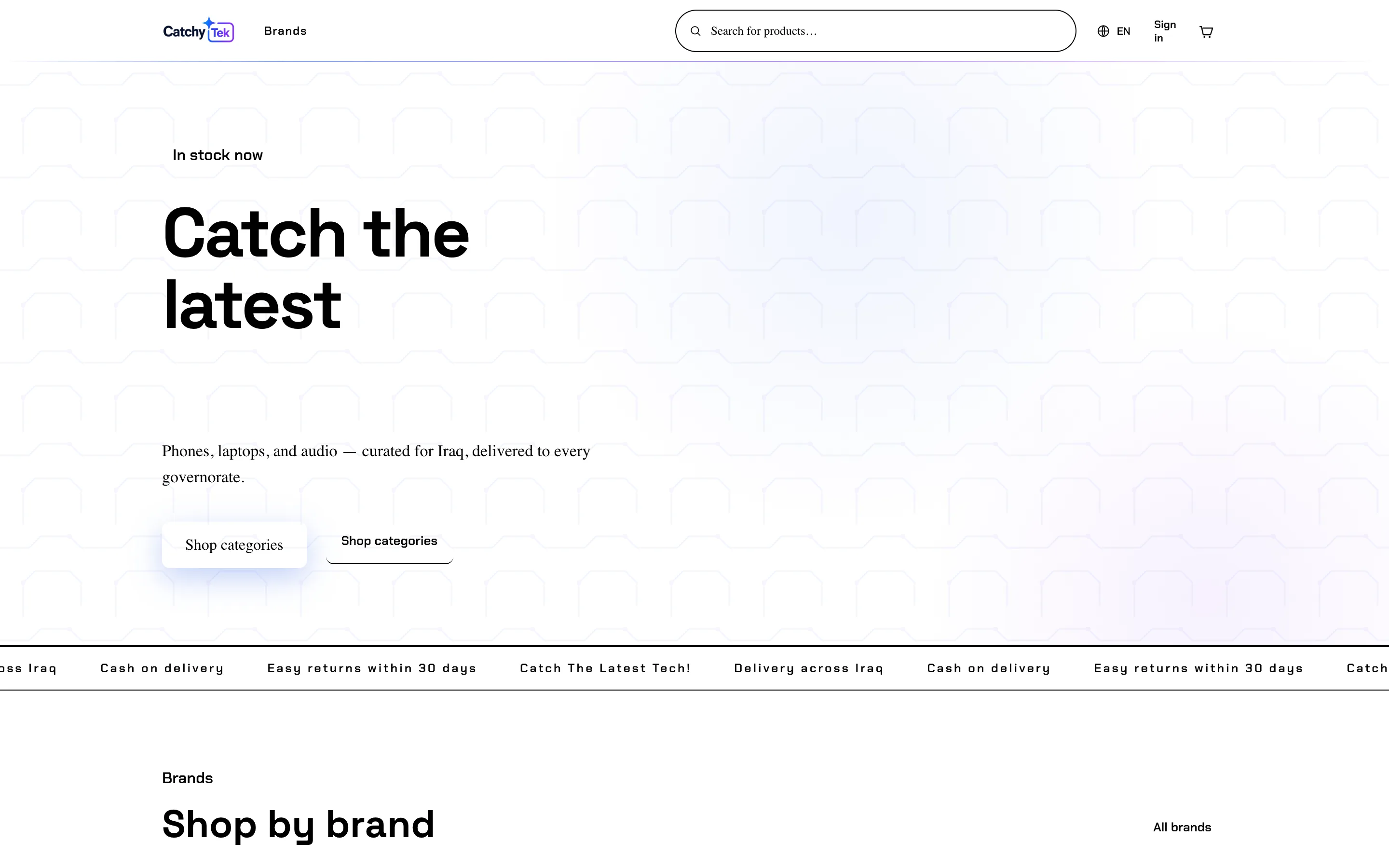 Catchytek electronics ecommerce store and apps by Mesopo